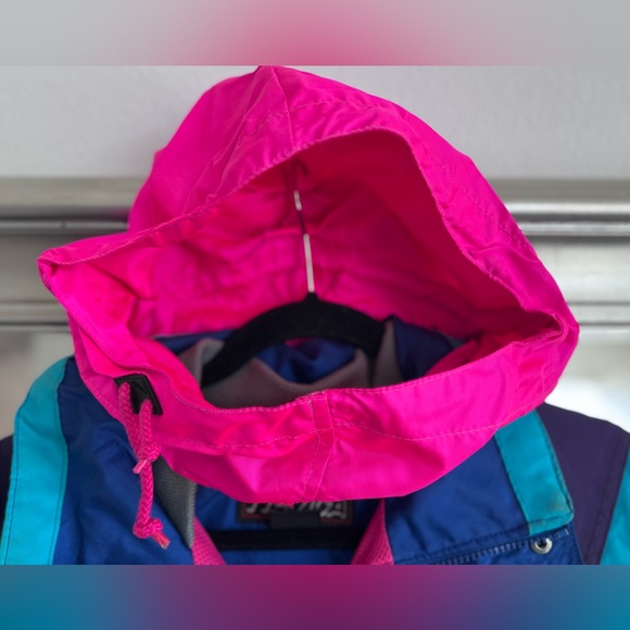 Vintage 80s 90s Nevica Blue & Pink Ski Suit One Piece Snowsuit Snow Bib *Flaws - Picture 16 of 16